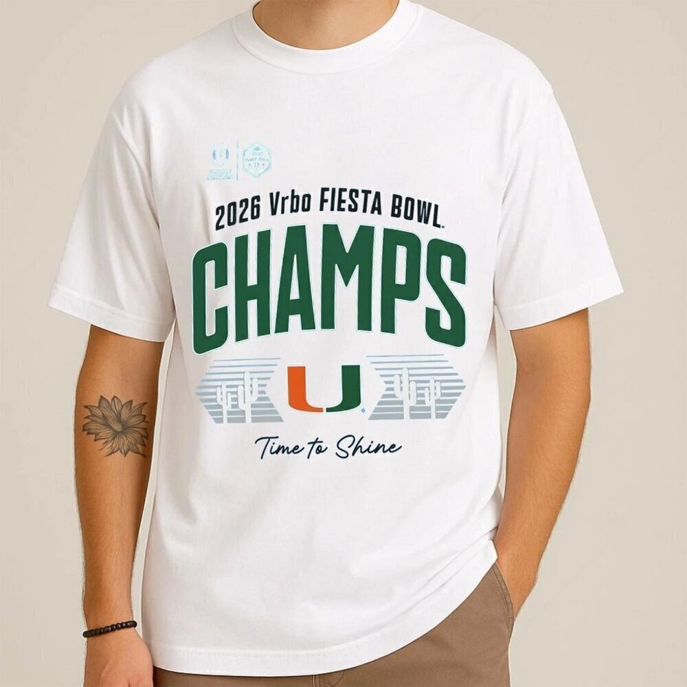Miami Hurricanes College Football Playoff 2026 Fiesta Bowl Champions T shirt .